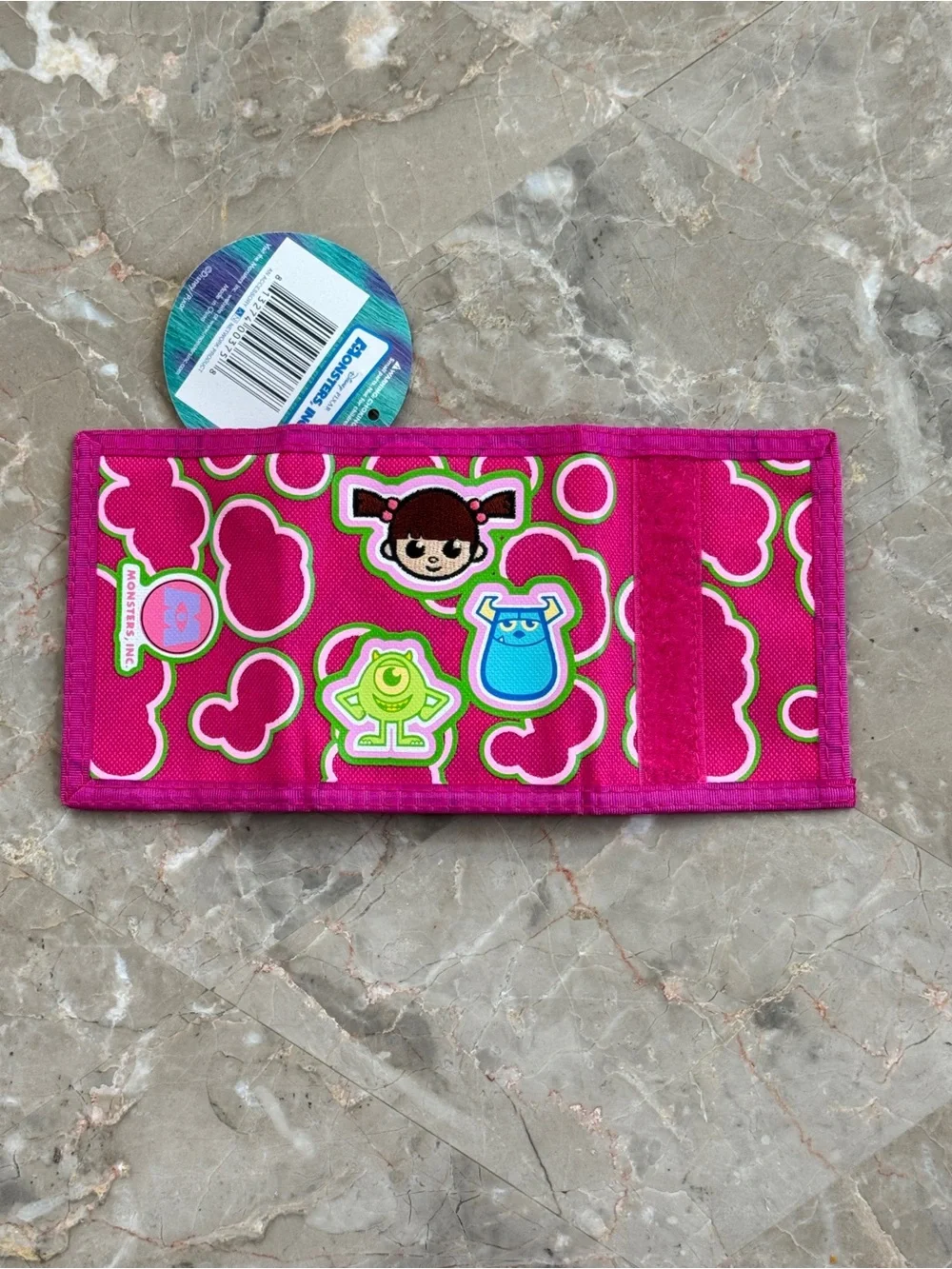 Kids Pink Monsters Inc. Wallet with Character Patches